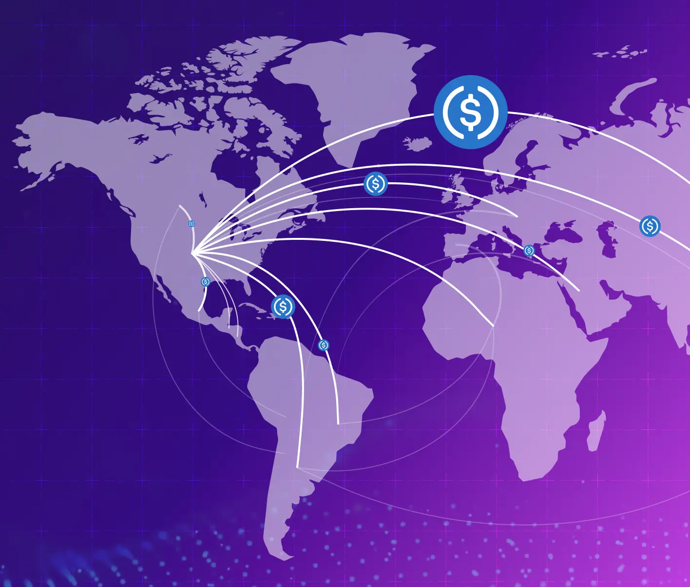 global stablecoin QR payment world map
