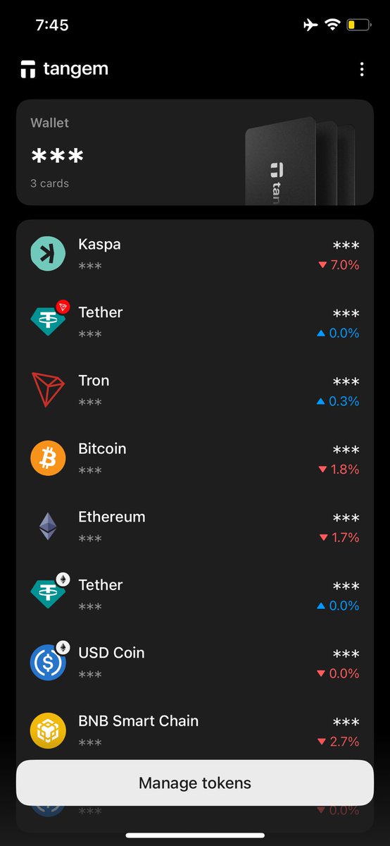 Tangem supported coins list