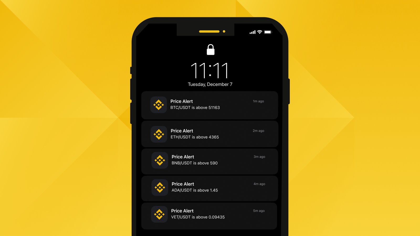 Binance Bitcoin price alert mobile app