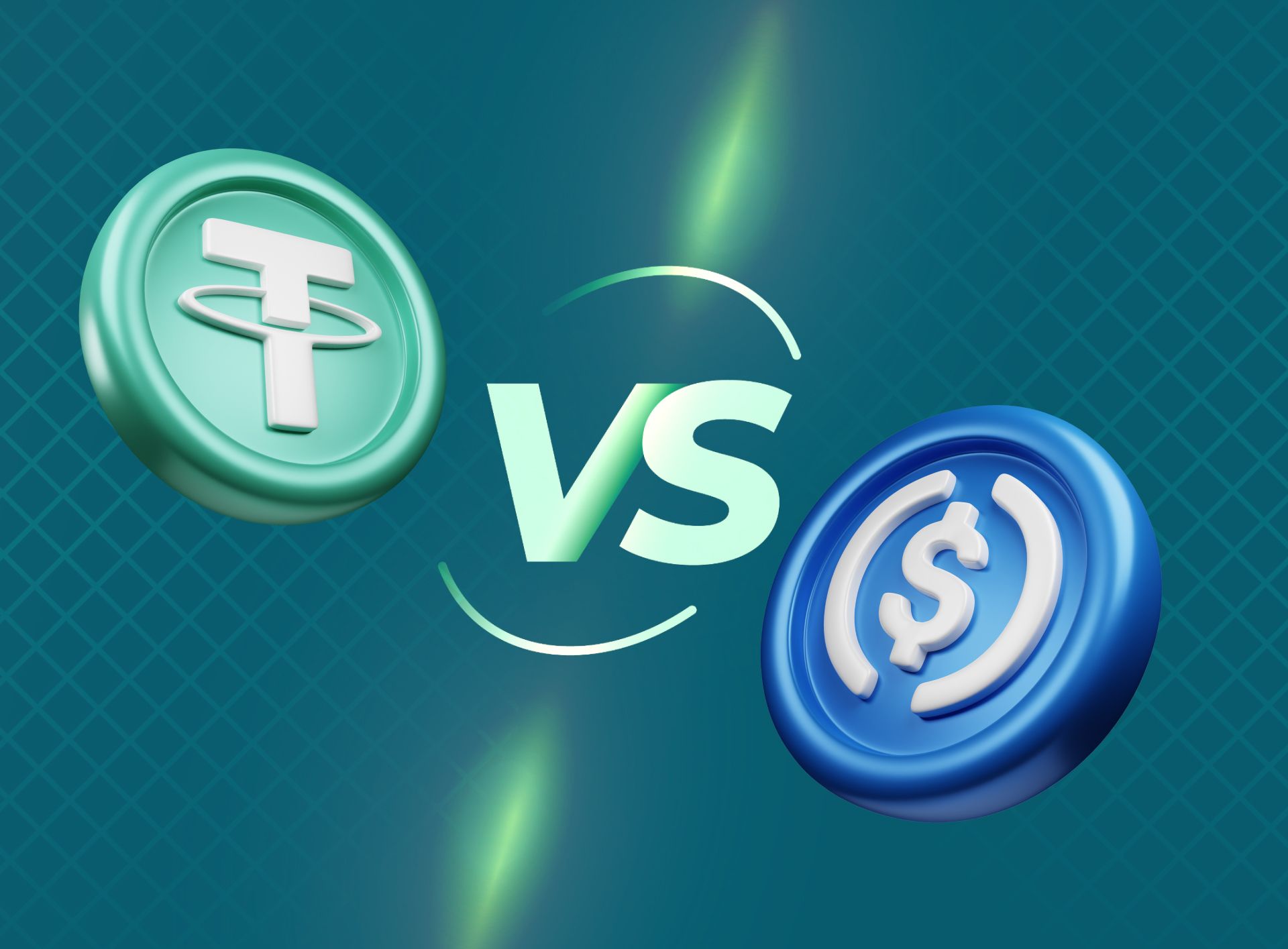 USDT and USDC stablecoin logos