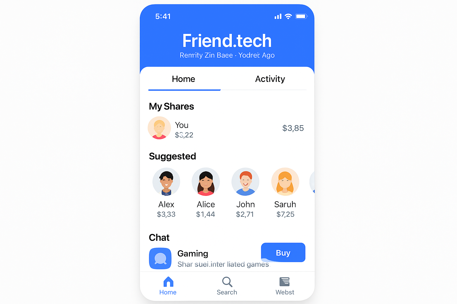 Friend.tech Base app interface screenshot