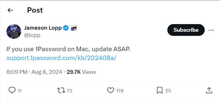 1Password password manager interface