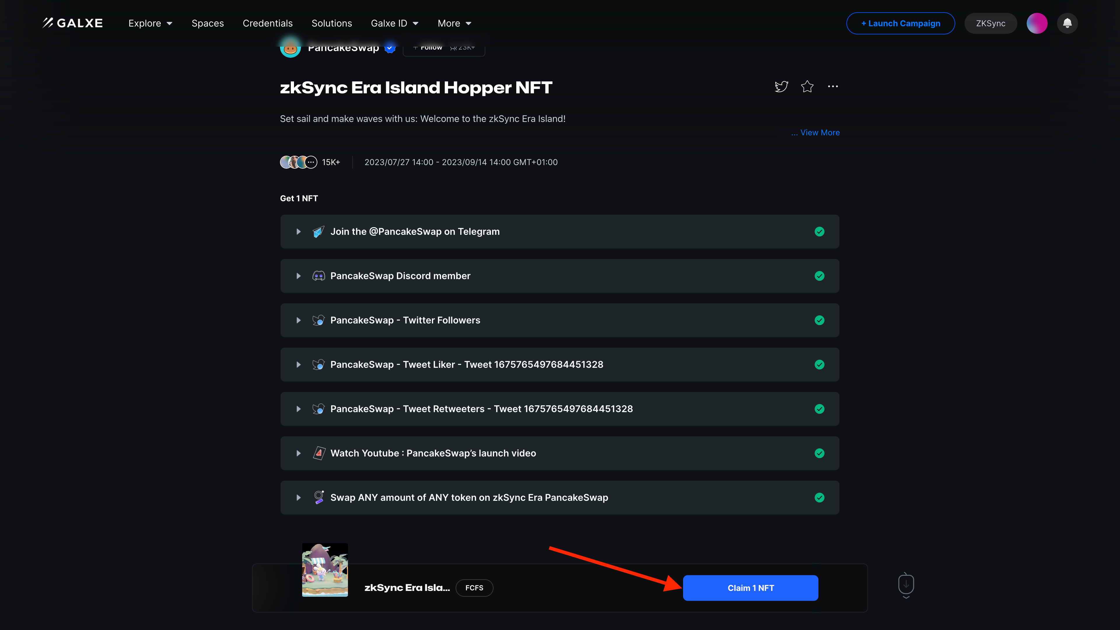 zkSync Era NFT marketplace dashboard