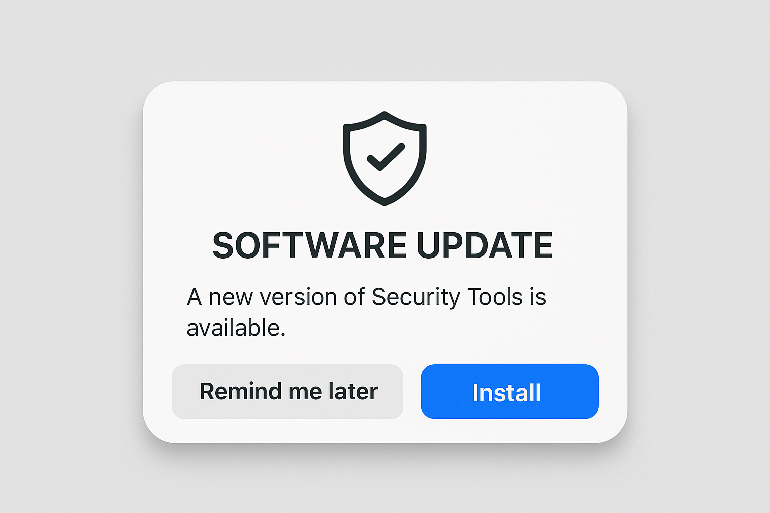 software update notification for security tools