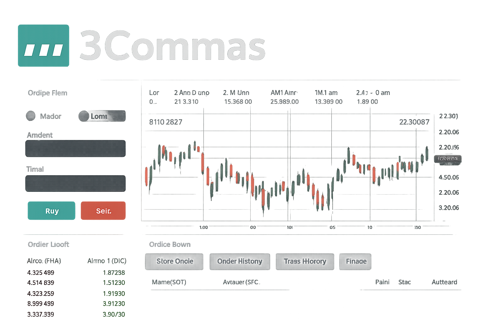 3Commas logo and trading interface
