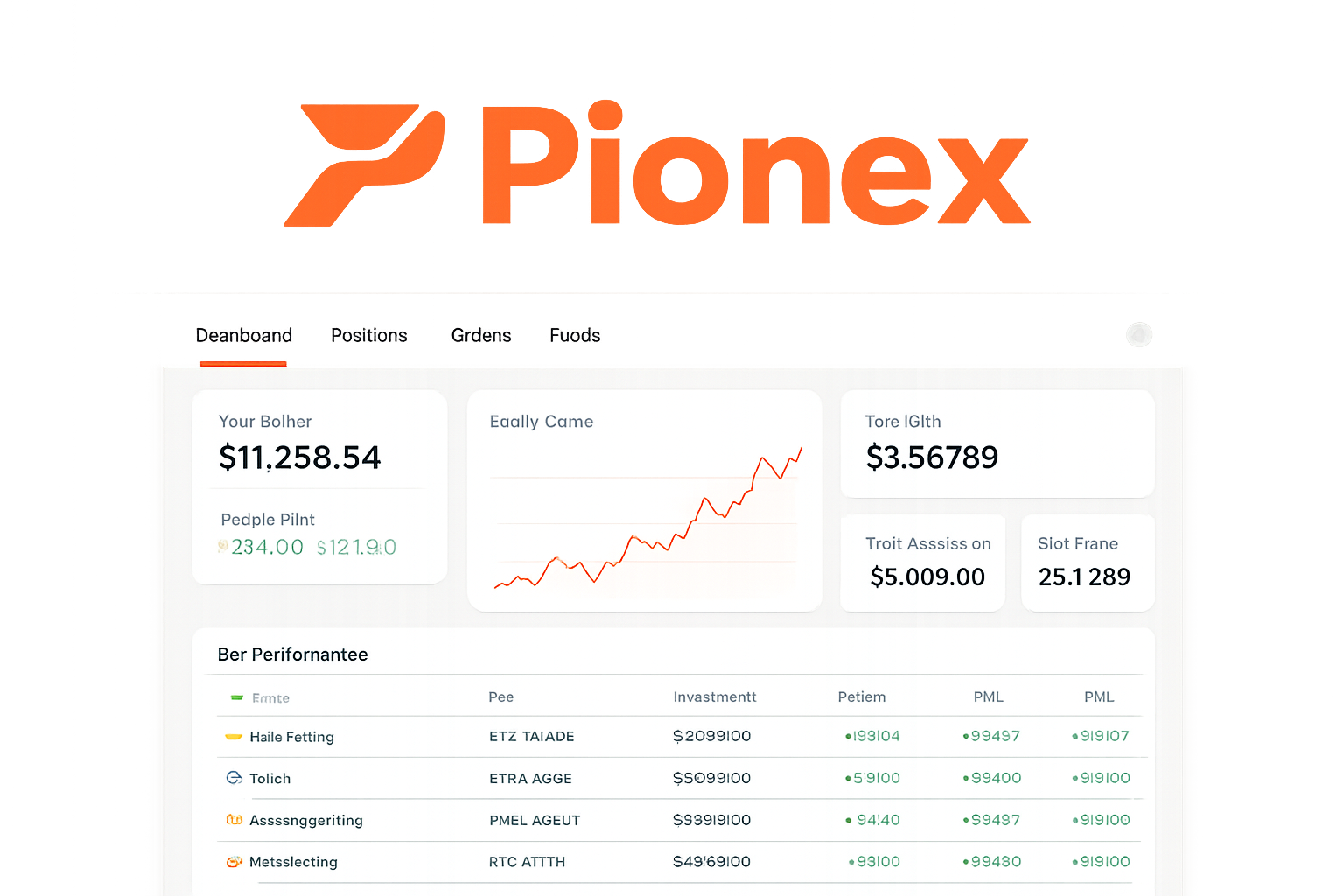 Pionex logo and dashboard screenshot