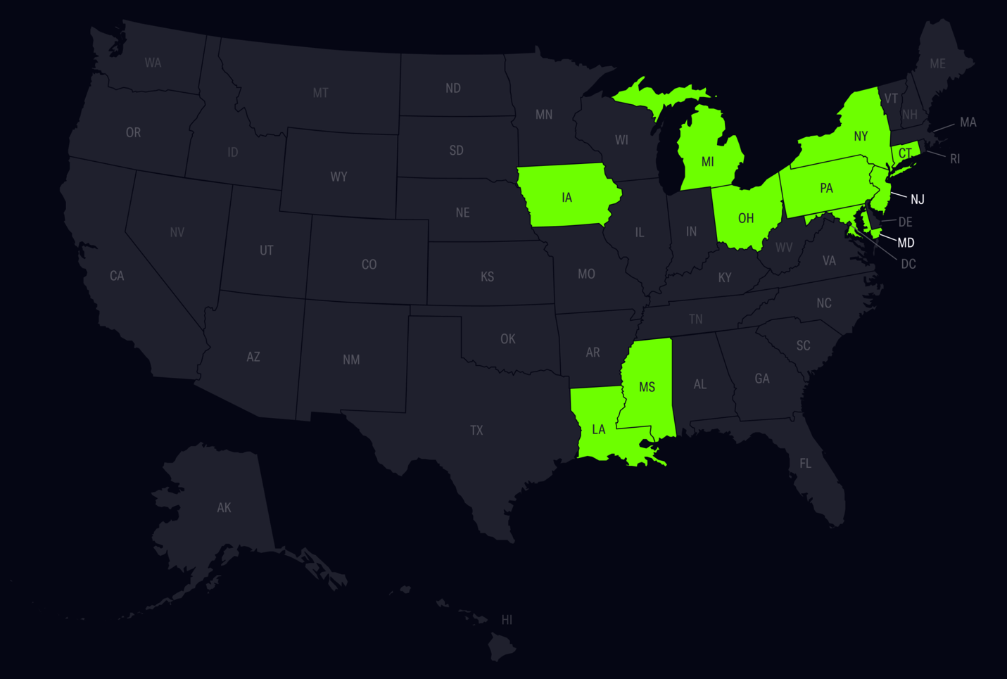 PrizePicks legal states map