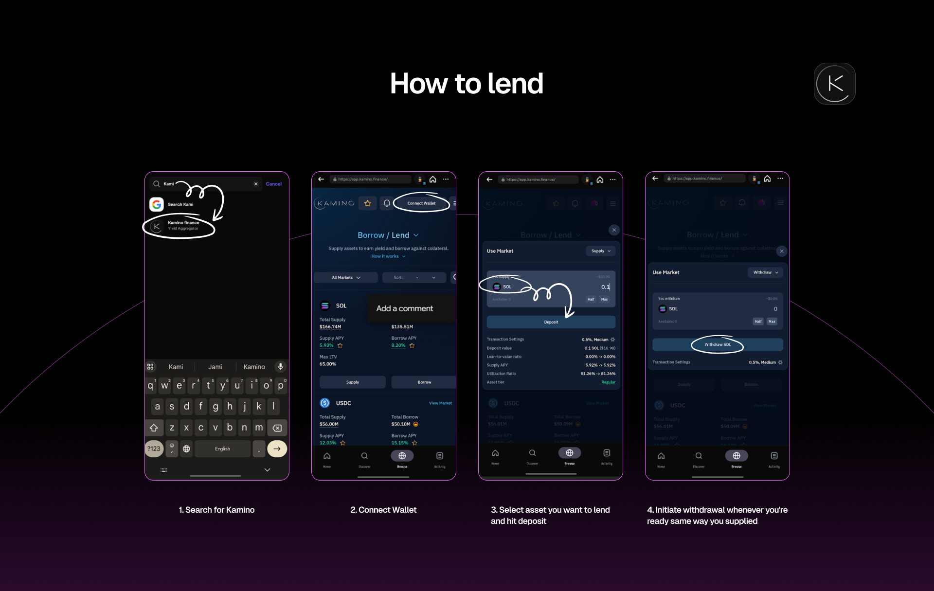 Kamino Lend K-Lend Solana interface
