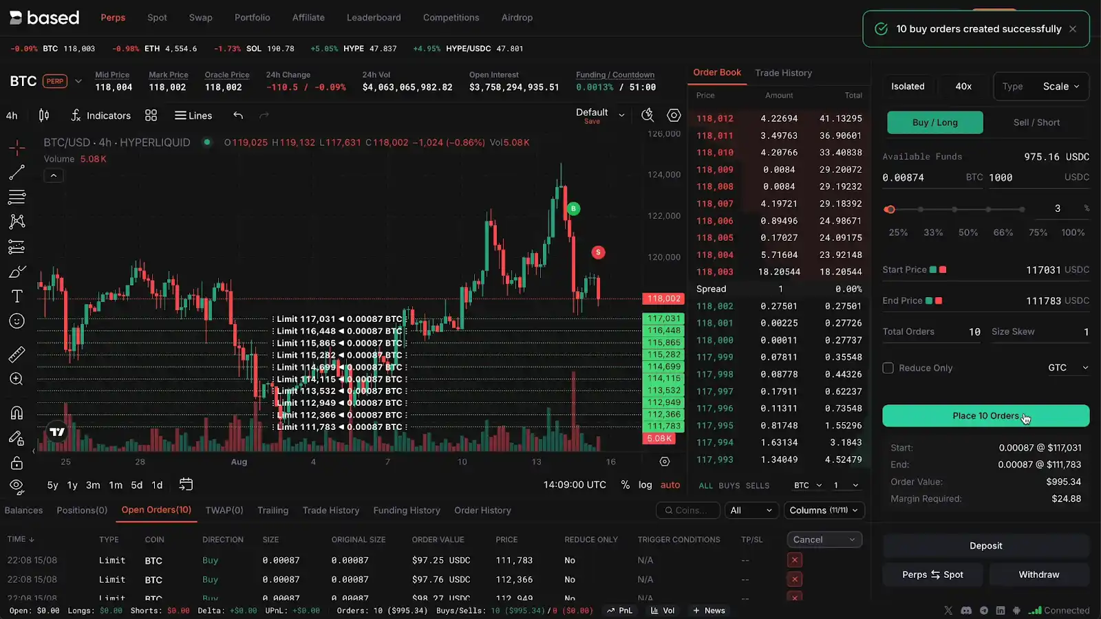 dYdX perpetual DEX synthetic stocks interface