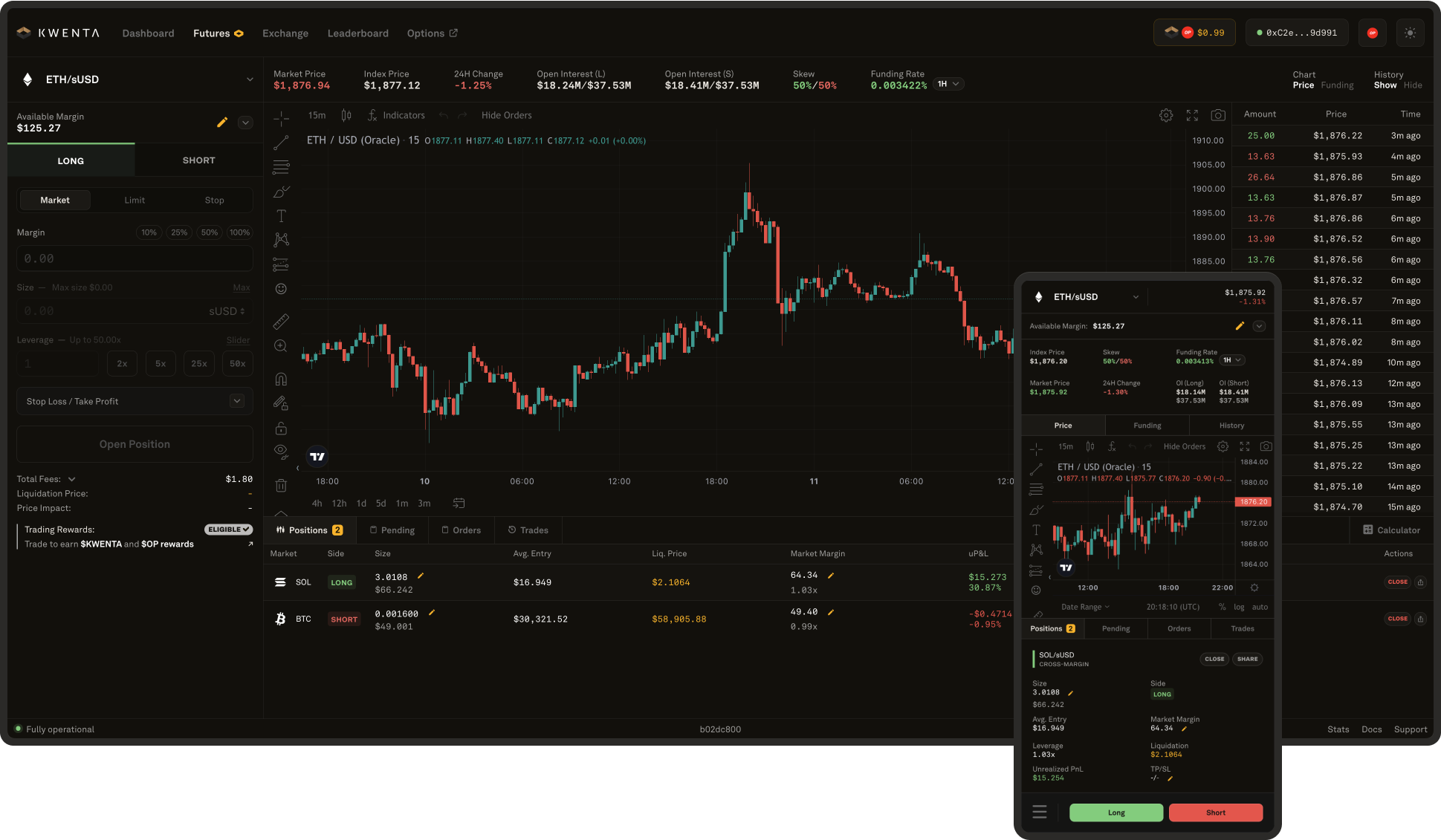 Kwenta DEX synthetic stocks trading platform