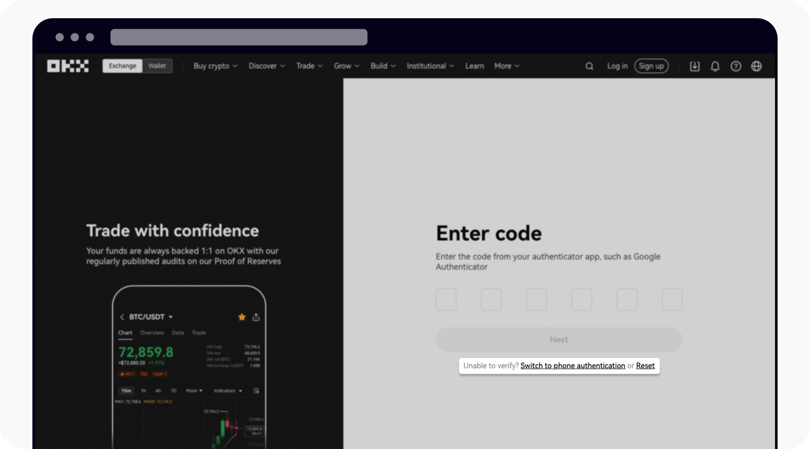 crypto exchange two-factor authentication