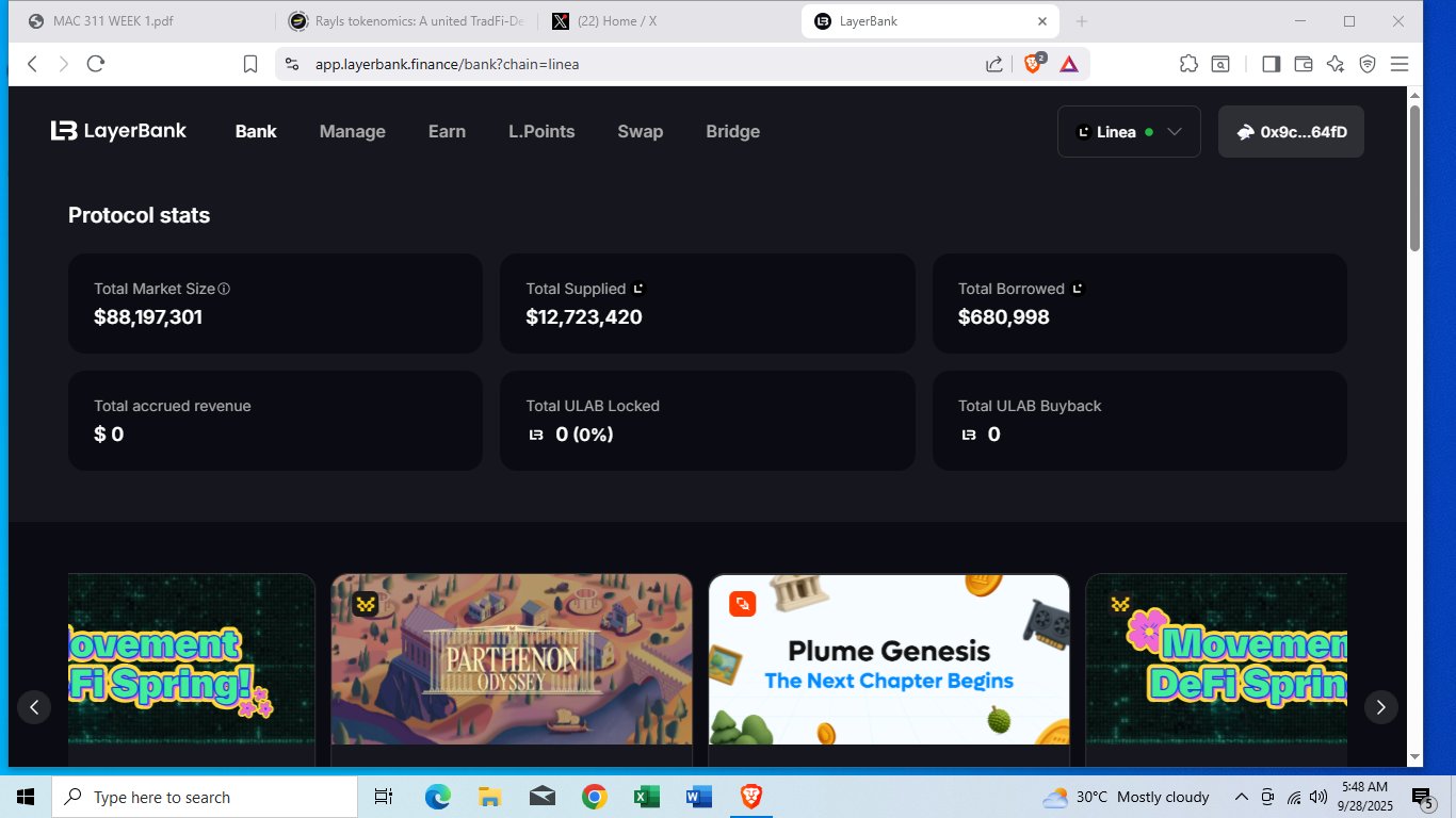LayerBank DeFi protocol interface