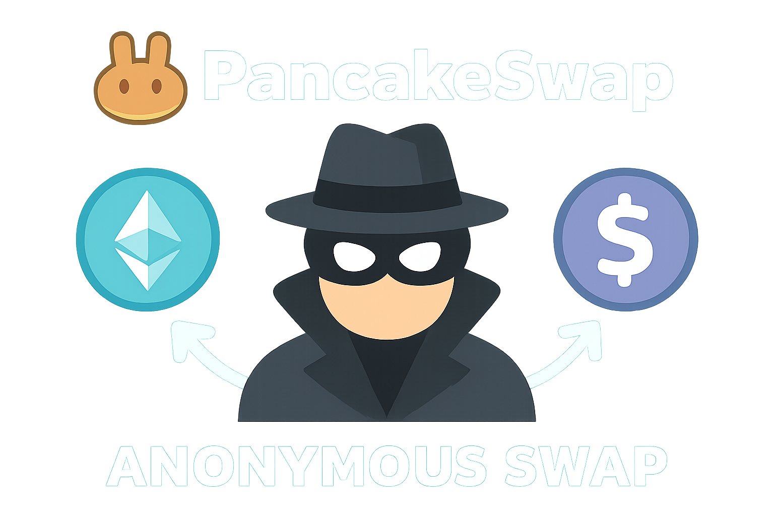 PancakeSwap DEX anonymous swap graphic