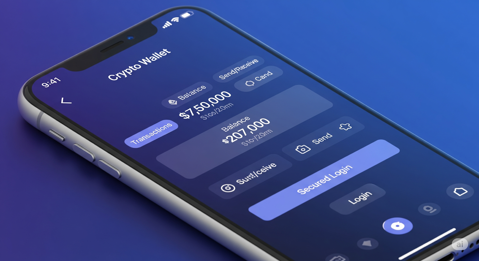 crypto self-custody wallet interface