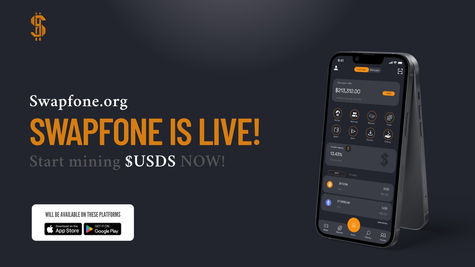 Swapfone staking feature in app