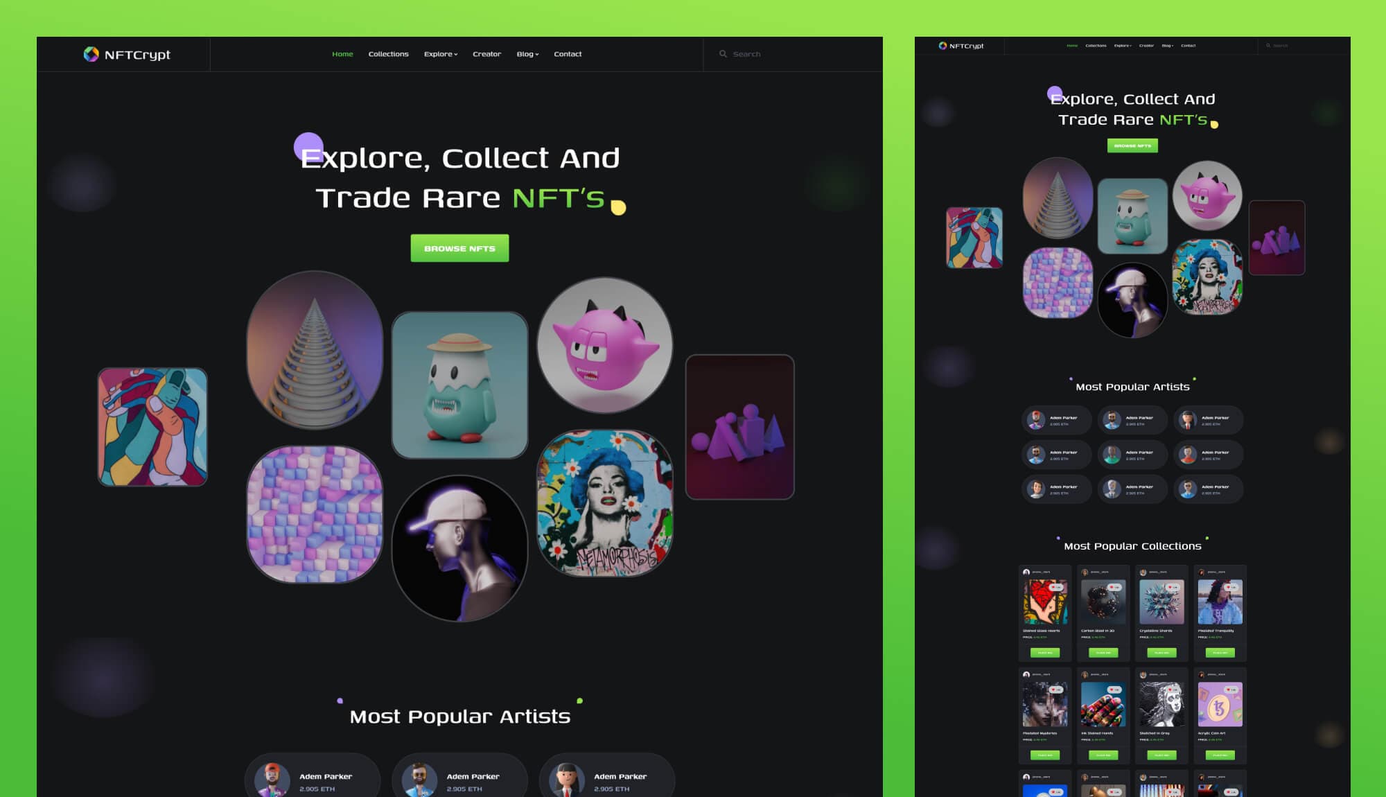 Collector Crypt NFT trading interface