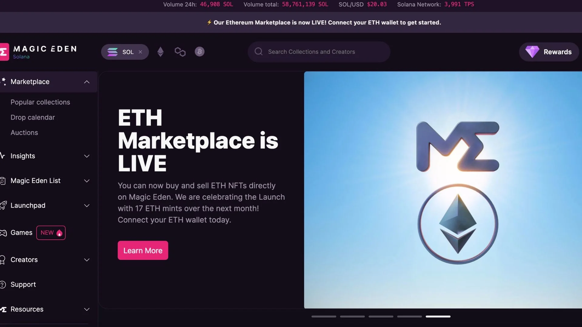 Magic Eden Solana NFT gaming analytics