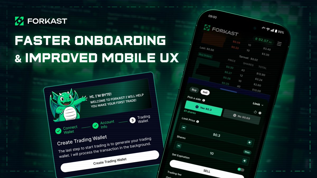 Forkast prediction market gaming interface