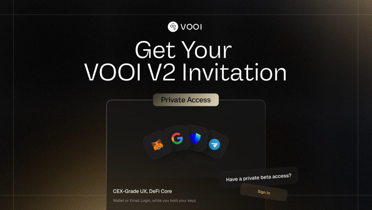 Vooi social login screen