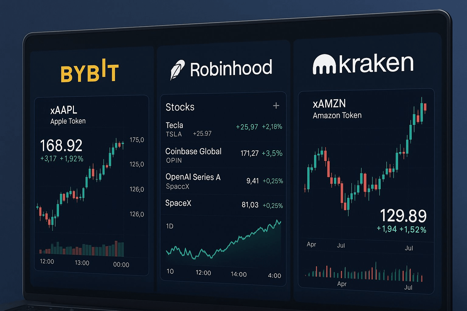 24/7 tokenized stock trading platform interface