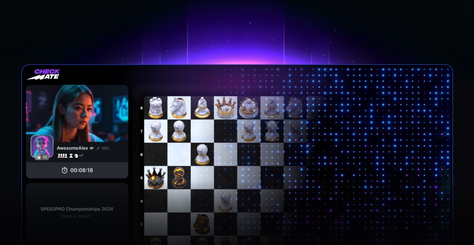 AI chess tournament text input interface