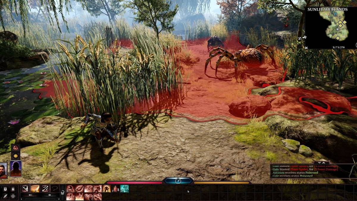 Baldur's Gate 3 Act 1 Goblin Camp spider pit close-up screenshot showing trapped noblewoman for hidden secrets guide