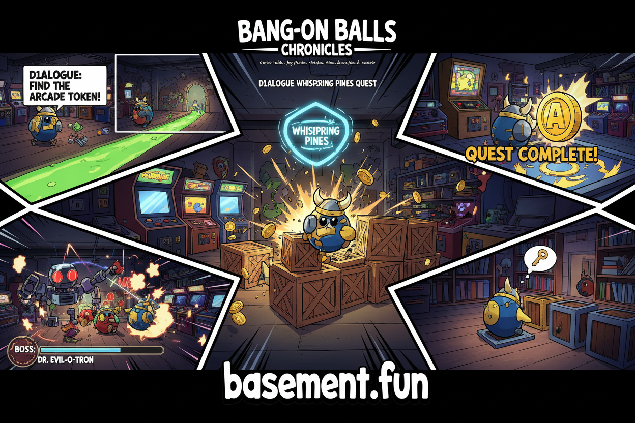 Collage of gameplay screenshots from Bang-On Balls Chronicles, D1ALogue, and Whispering Pines Quest on basement.fun - top hidden gem B3 games for 2026