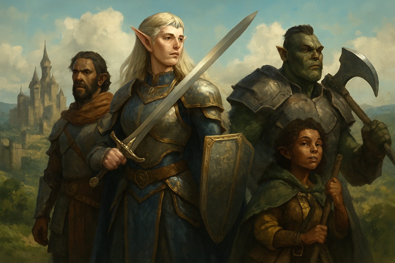 Valannia game concept art featuring medieval fantasy world and eight diverse races on Solana blockchain
