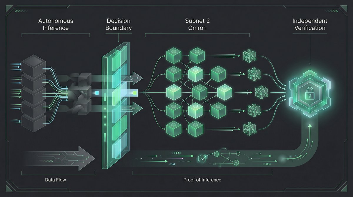 Conceptual diagram of zkML proofs verifying decentralized AI inference on blockchain networks by Inference Labs