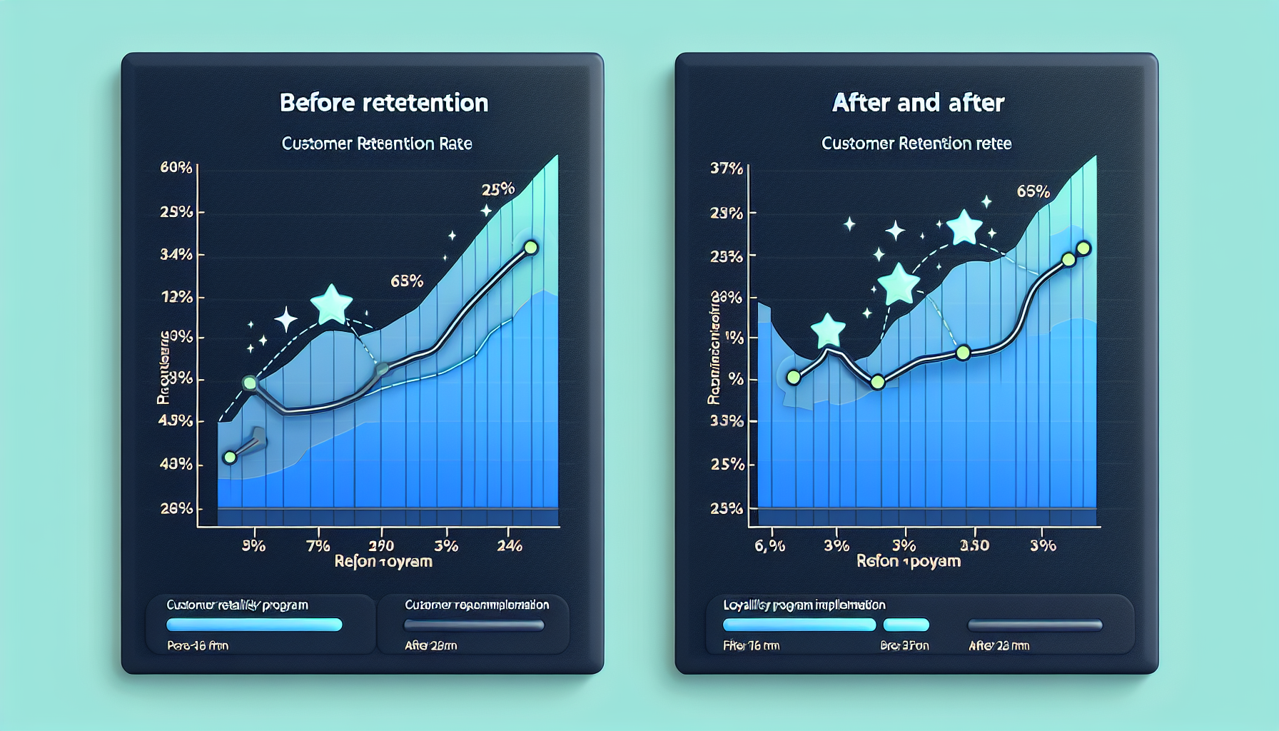 user retention chart rising