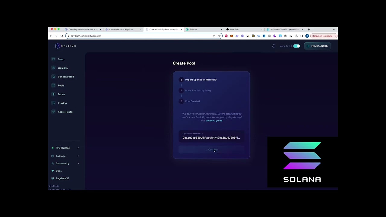 Raydium Solana tokenized stock liquidity pool