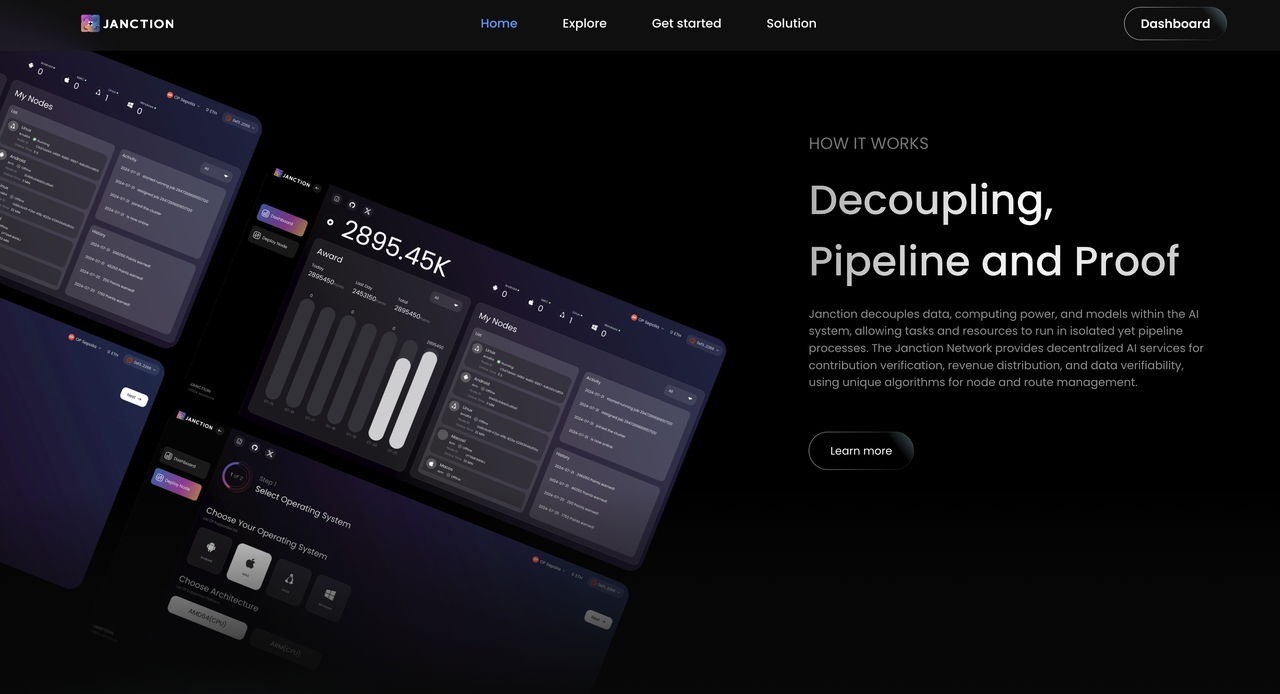 Node AI GPU NFT marketplace dashboard
