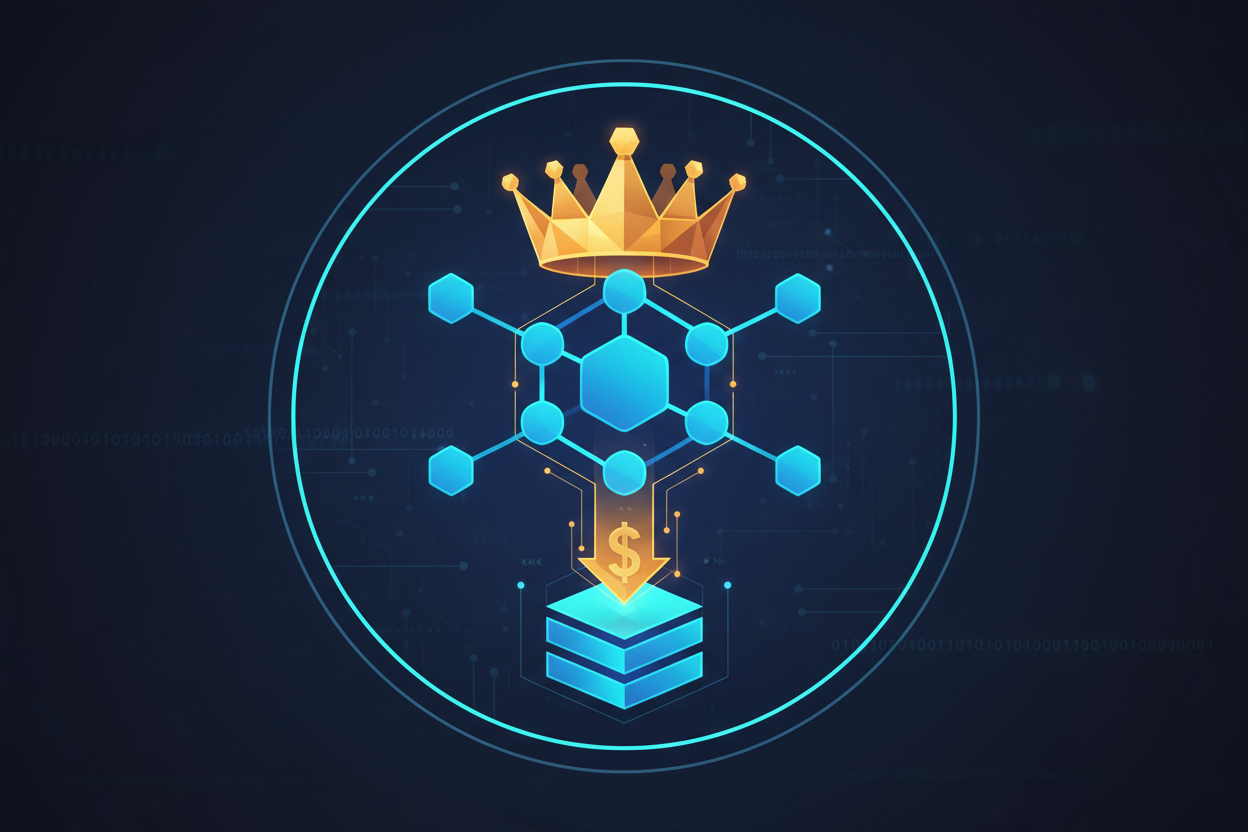 blockchain smart contract royalties icon