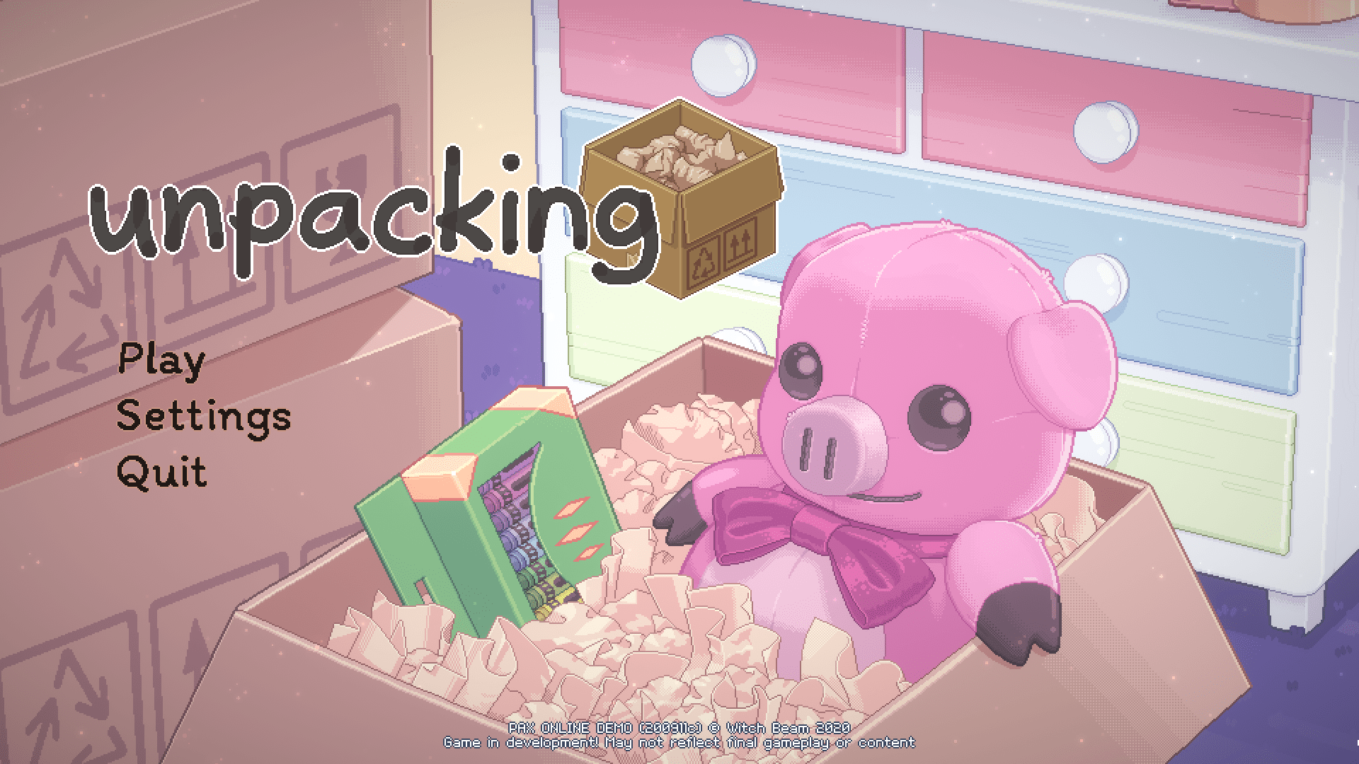 Unpacking game Steam cozy