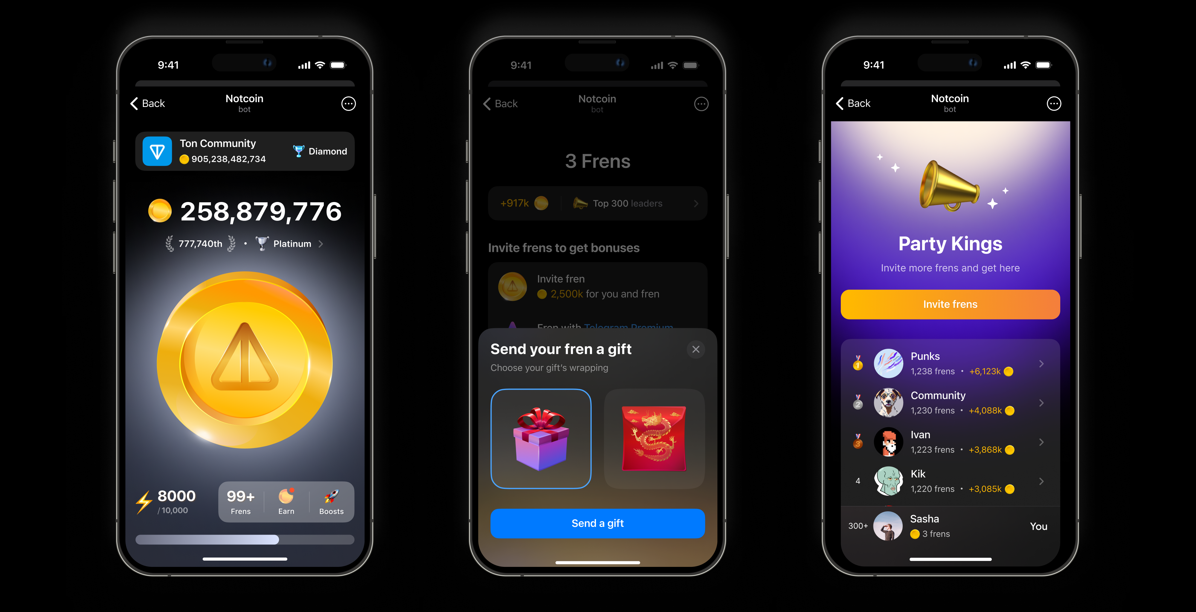 Notcoin Telegram Mini App gameplay screenshot