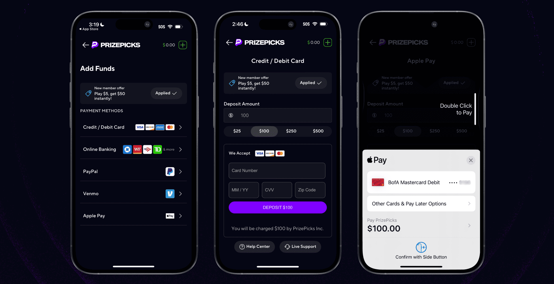 PrizePicks crypto deposit Bitcoin Ethereum bonus
