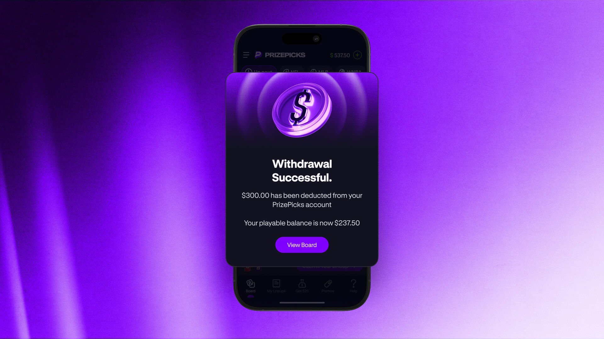 PrizePicks crypto deposit interface screenshot