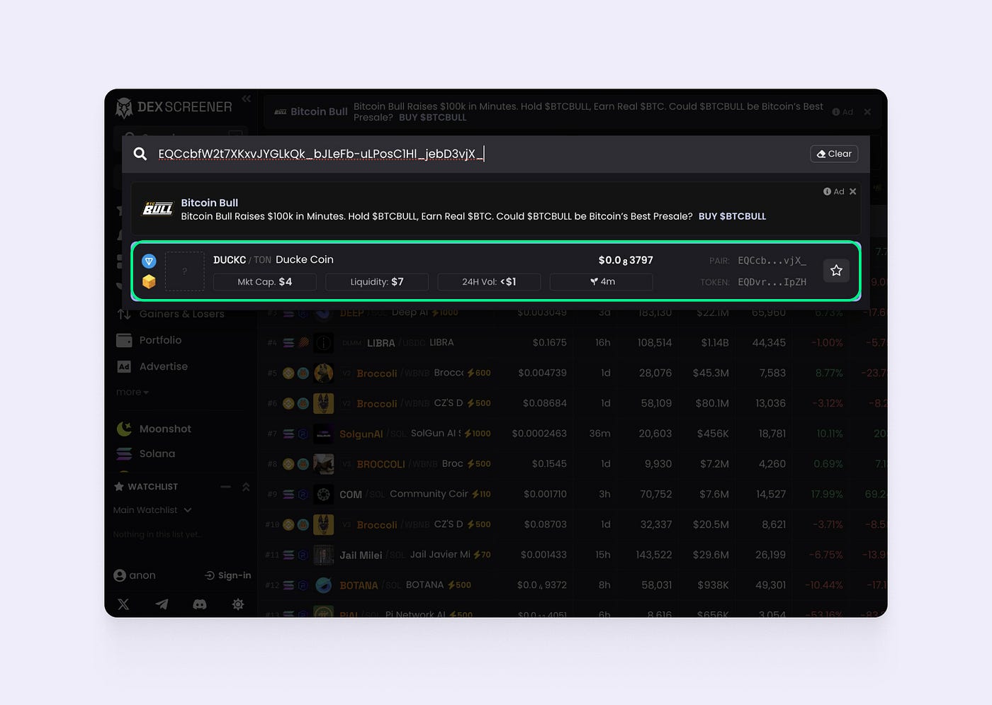 DeDust TON DEX screenshot