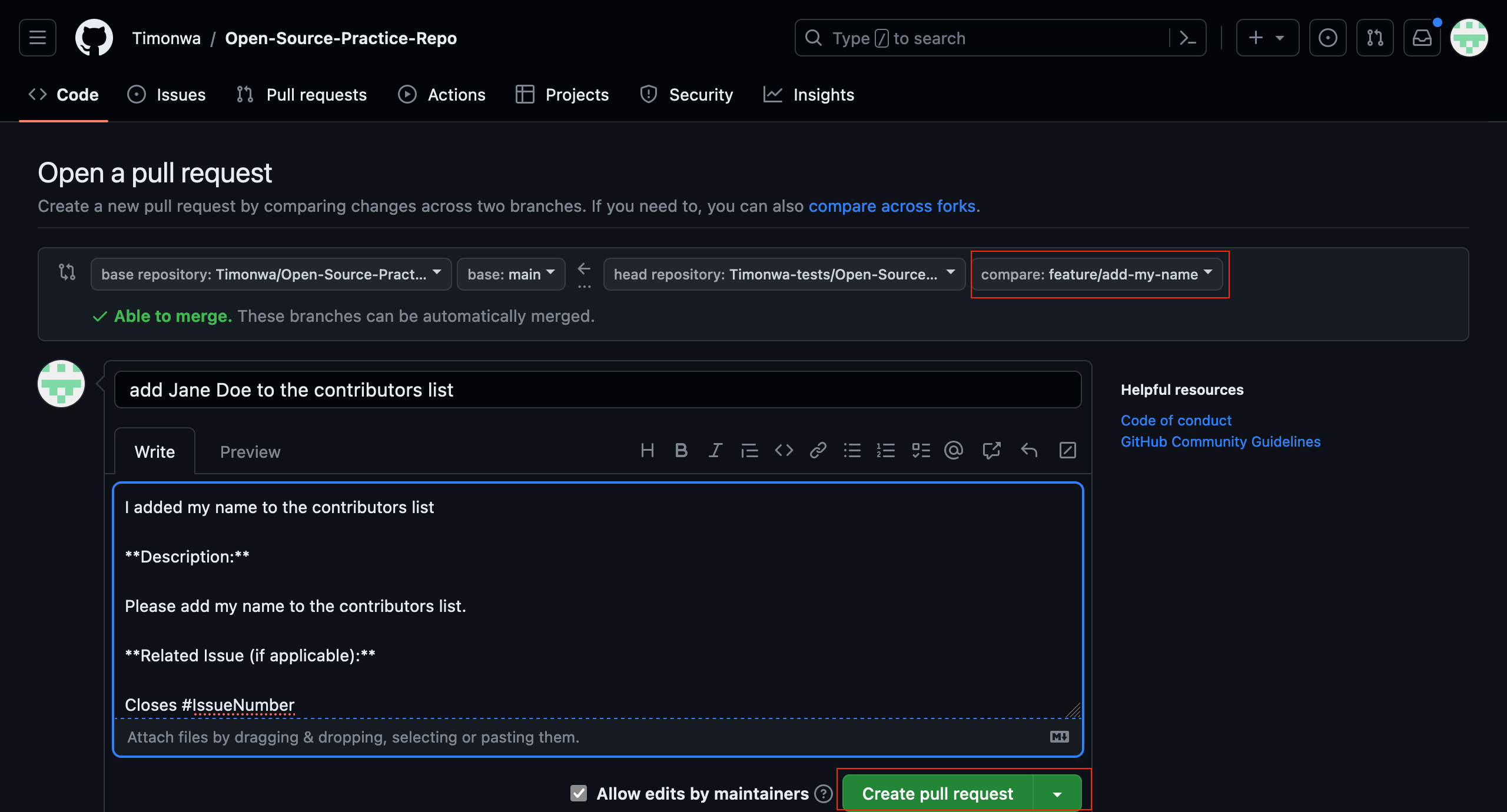 Base GitHub repository open-source contributions