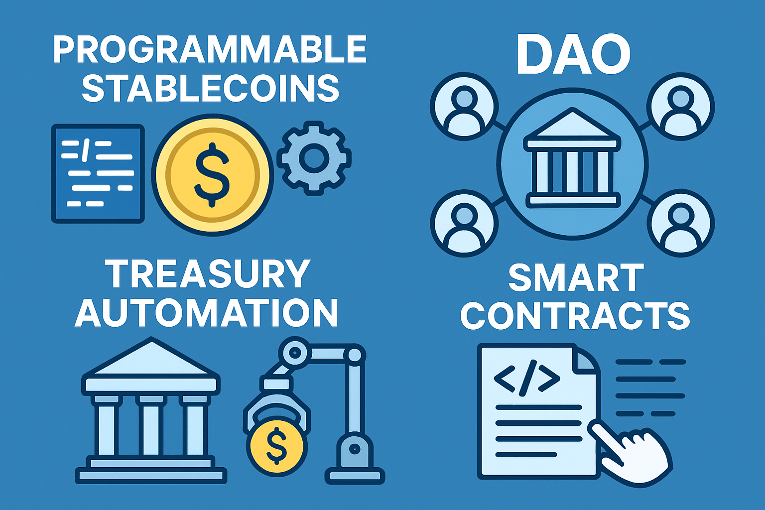 programmable stablecoins DAO treasury automation smart contracts