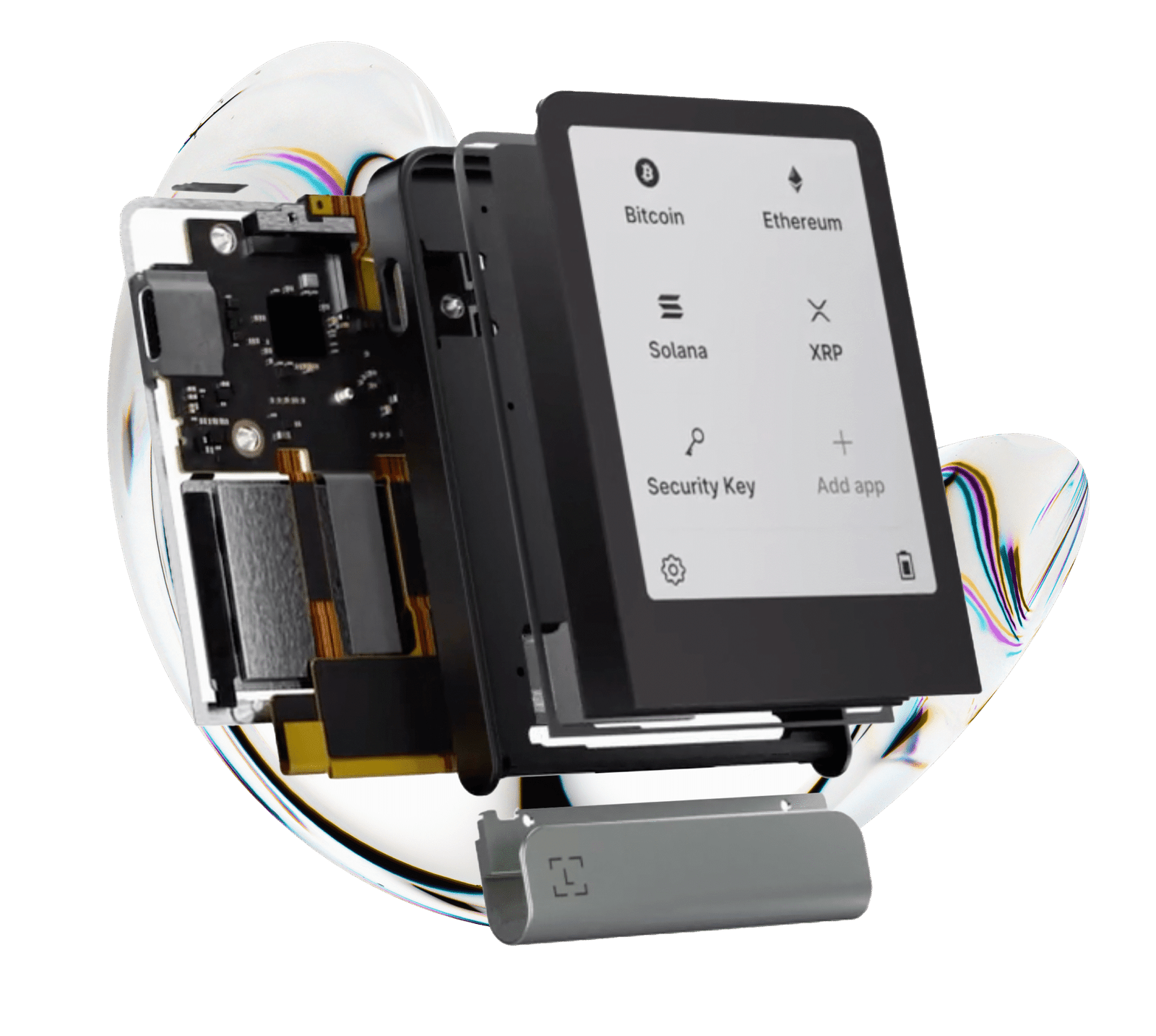 Ledger Flex E Ink screen in low light