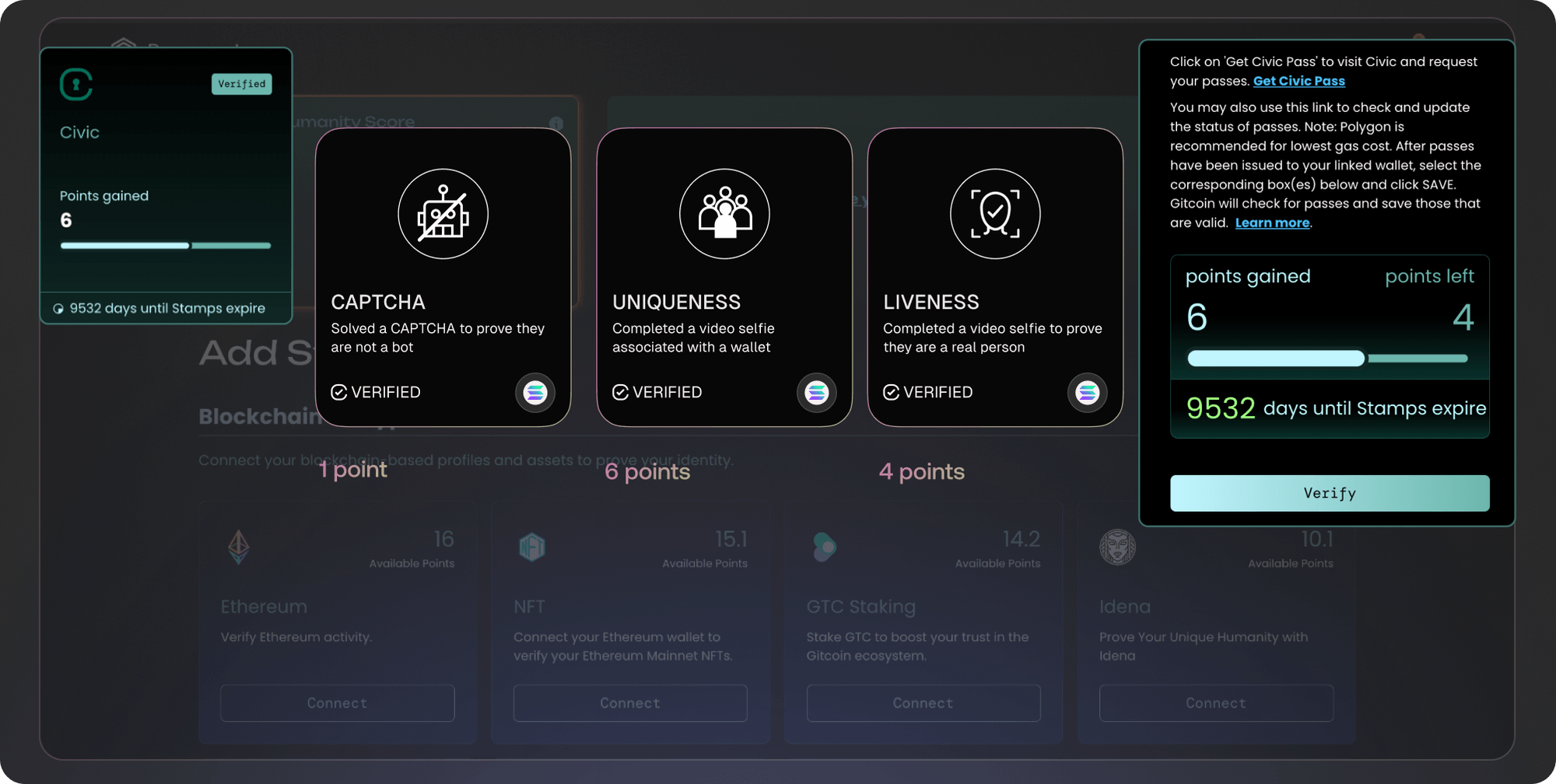 Civic decentralized identity verification