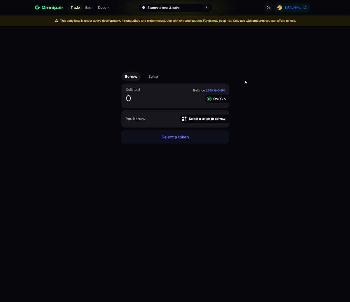 Omnipair GAMM liquidity split diagram