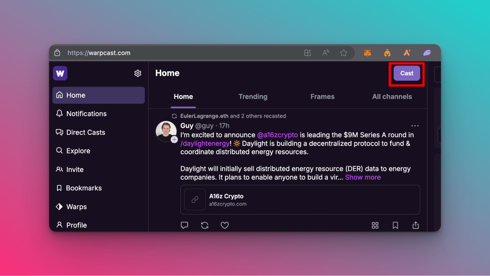 Farcaster channels and Frames on Base blockchain