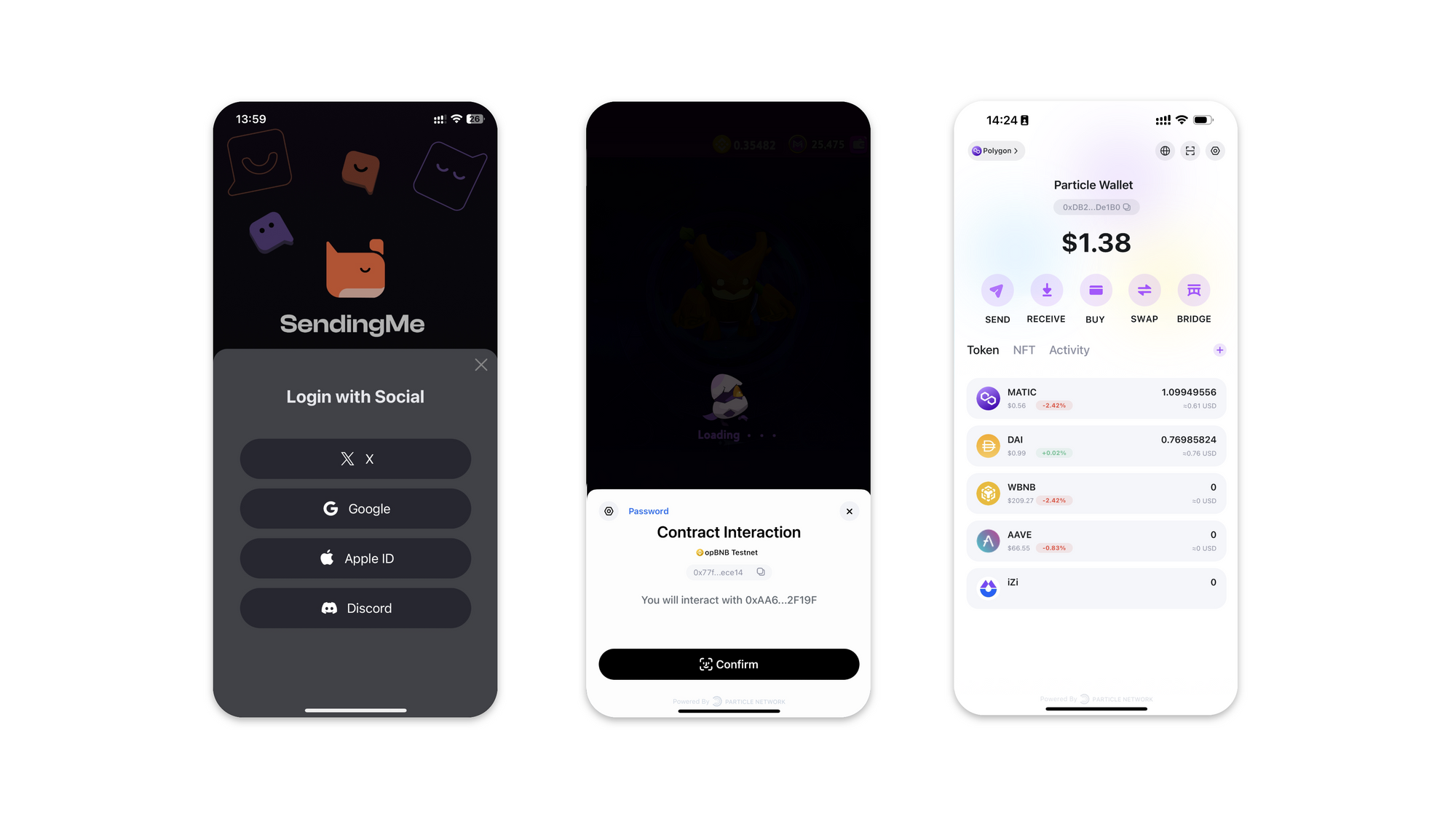 MetaMask wallet app interface