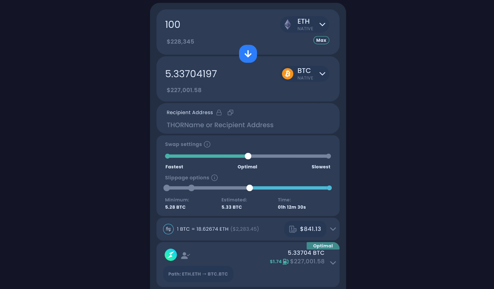 slippage-free cross-chain swaps