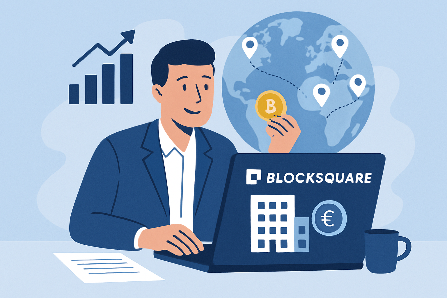 investor using Blocksquare for global real estate