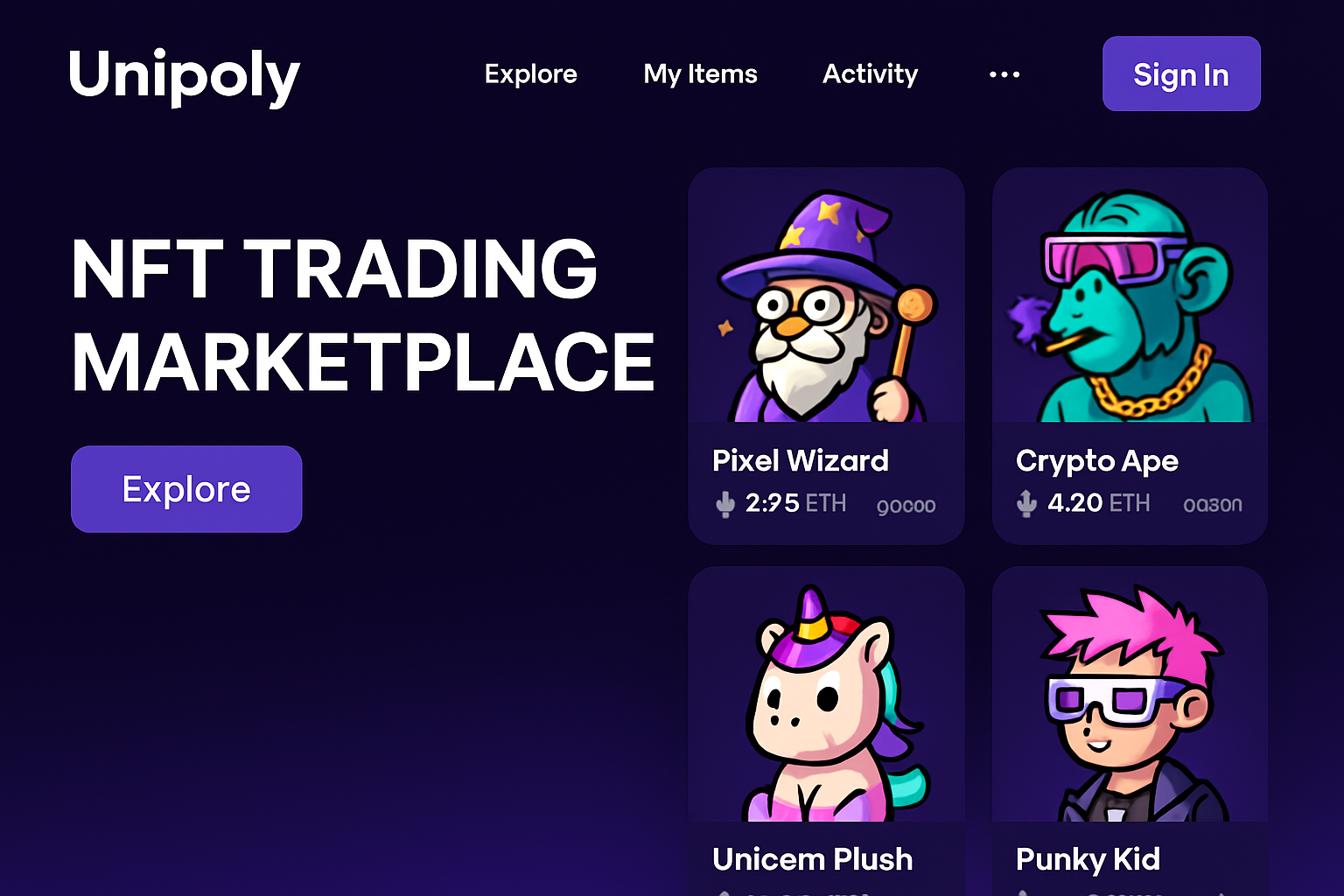 Unipoly NFT trading marketplace
