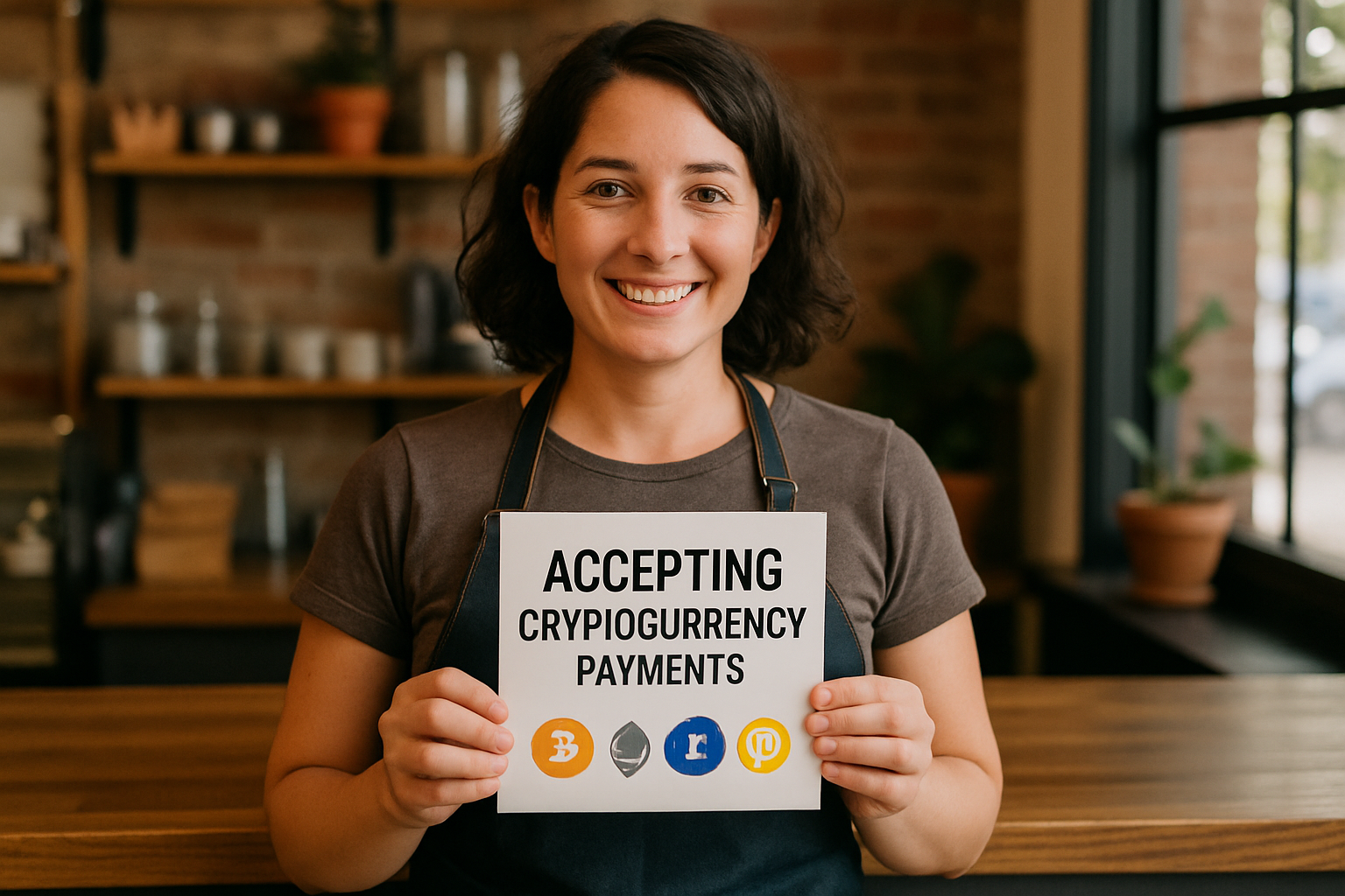 Small business accepting cryptocurrency payments