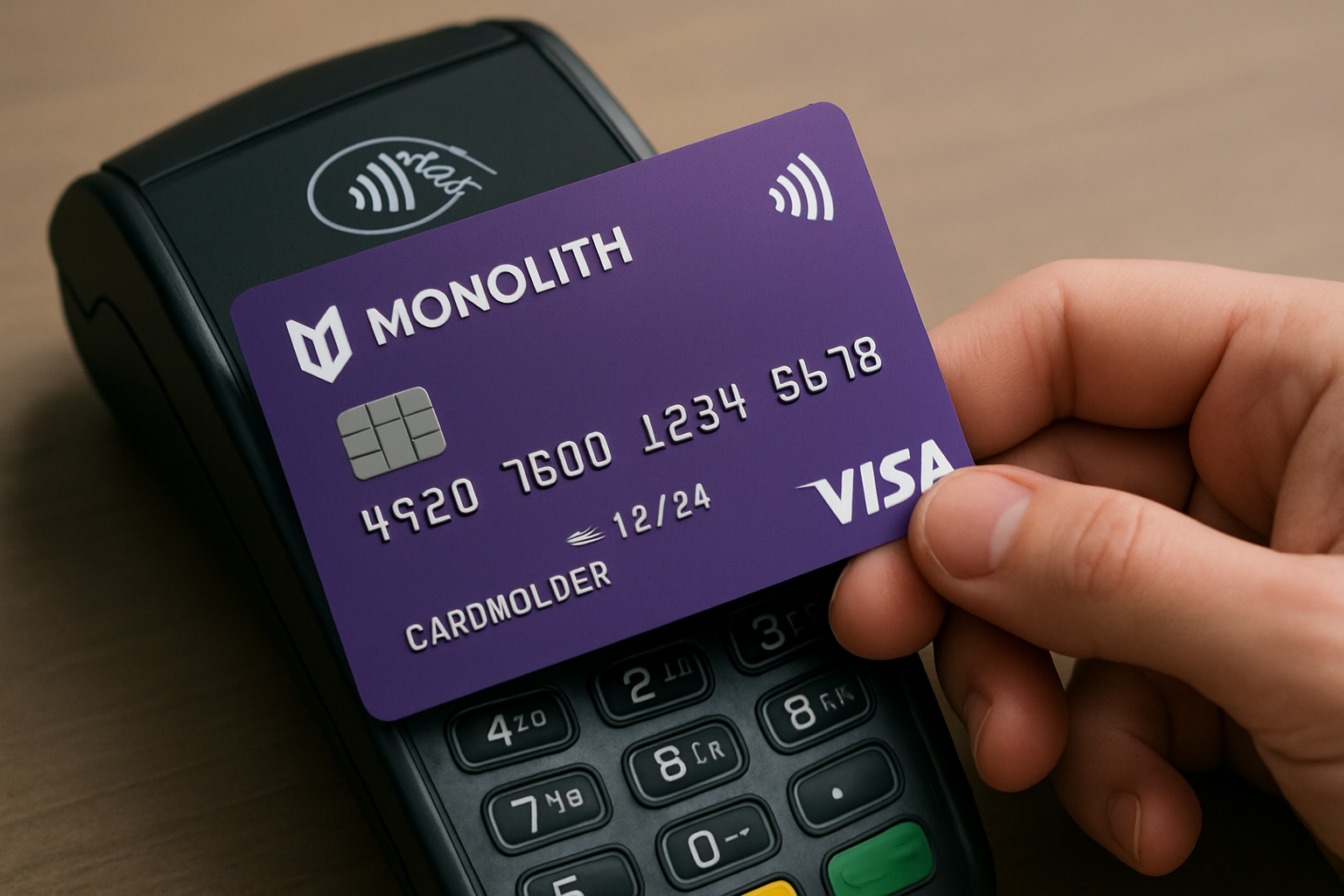 Monolith Visa crypto card in use